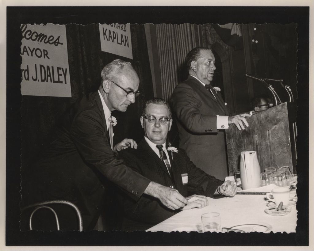 Miniature of Friendship Banquet photo album, Richard J. Daley speaking at podium