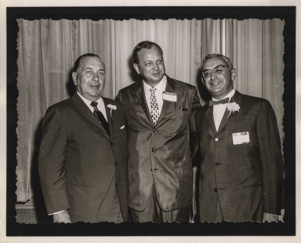 Miniature of Friendship Banquet photo album, Richard J. Daley with two men