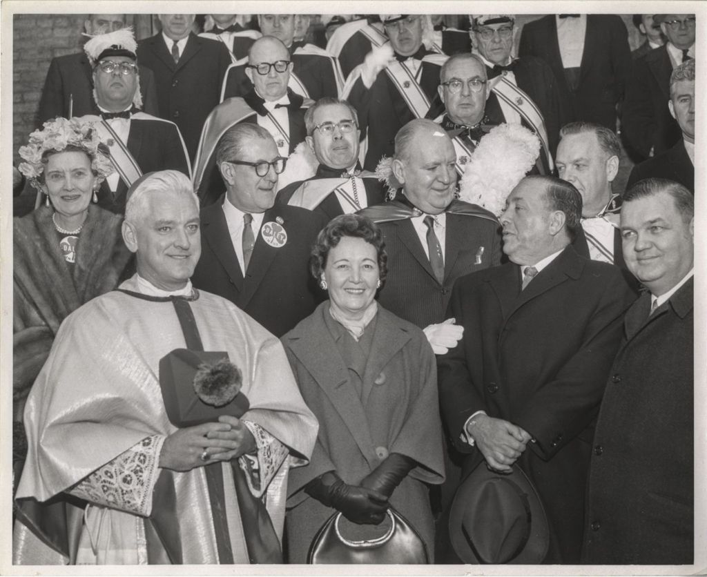 Eleanor and Richard J. Daley with Bishop Cletus O'Donnell and others
