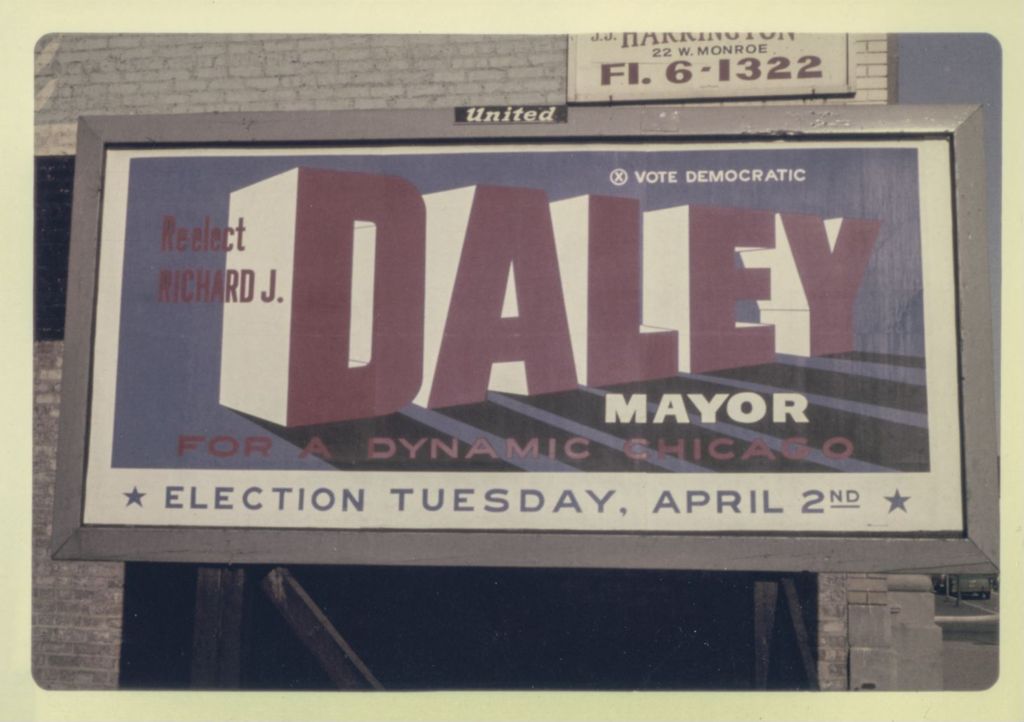 Re-elect Richard J. Daley Mayor billboard