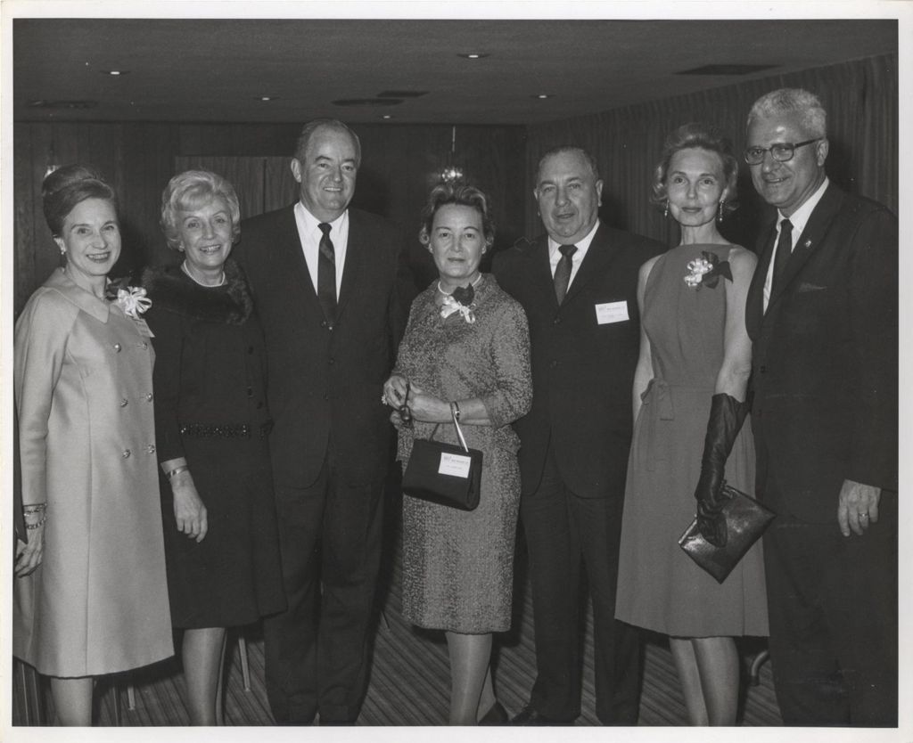 Muriel and Hubert Humphrey, Eleanor and Richard J. Daley with others
