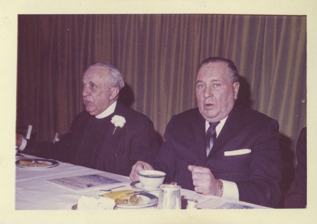 Miniature of Old Timers' Baseball Association of Chicago 45th Annual dinner, Richard J. Daley and a priest