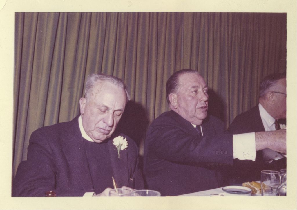 Miniature of Old Timers' Baseball Association of Chicago 45th Annual dinner, Richard J. Daley and a priest