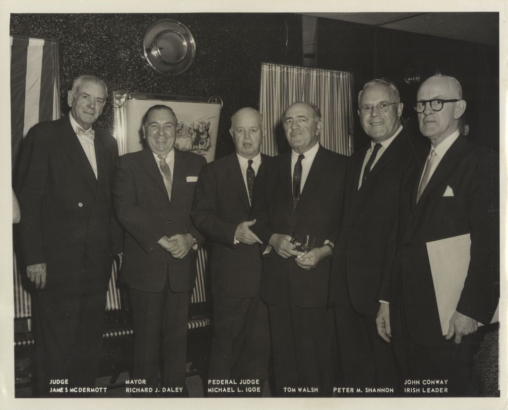 Miniature of Richard J. Daley with judges and others at John Conway reception