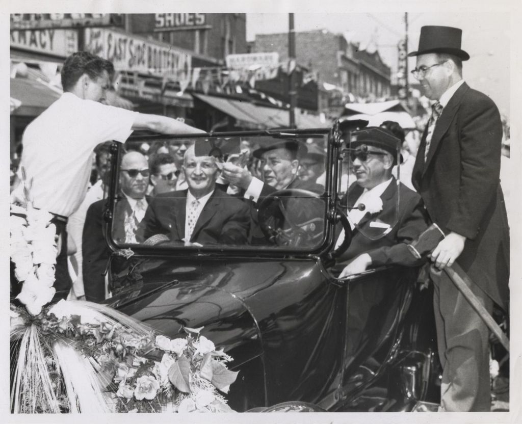 Miniature of Richard J. Daley in a parade car