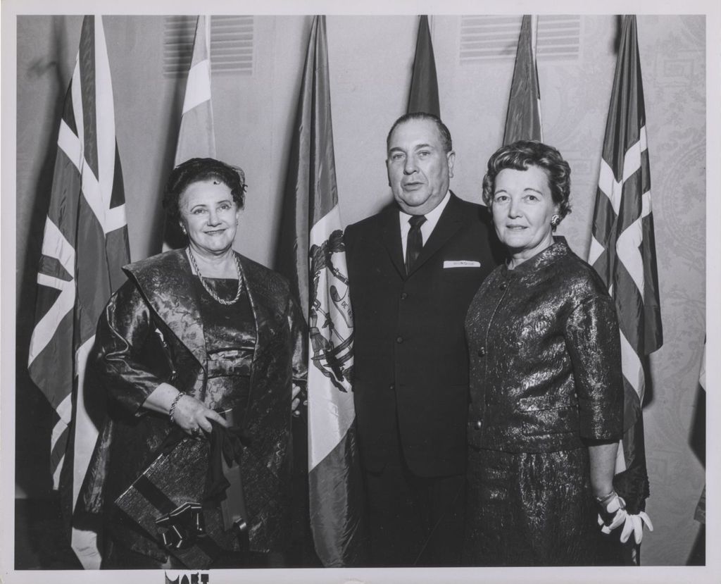 Miniature of Consular Corps Reception, Richard J. and Eleanor Daley with a woman from Guatemala