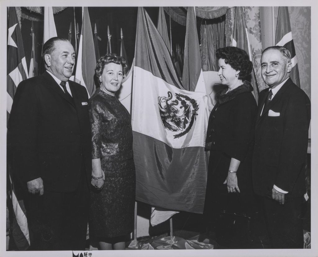 Miniature of Consular Corps Reception, Richard J. and Eleanor Daley with a couple from Mexico