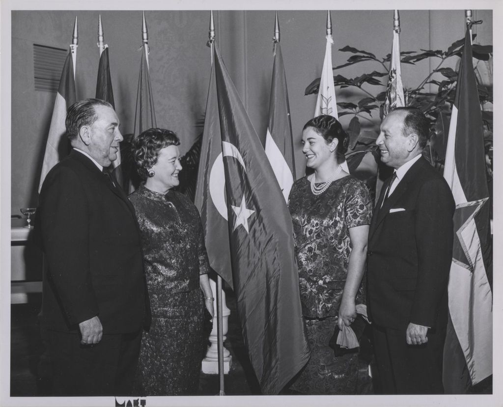 Miniature of Consular Corps Reception, Richard J. and Eleanor Daley with a couple from Turkey