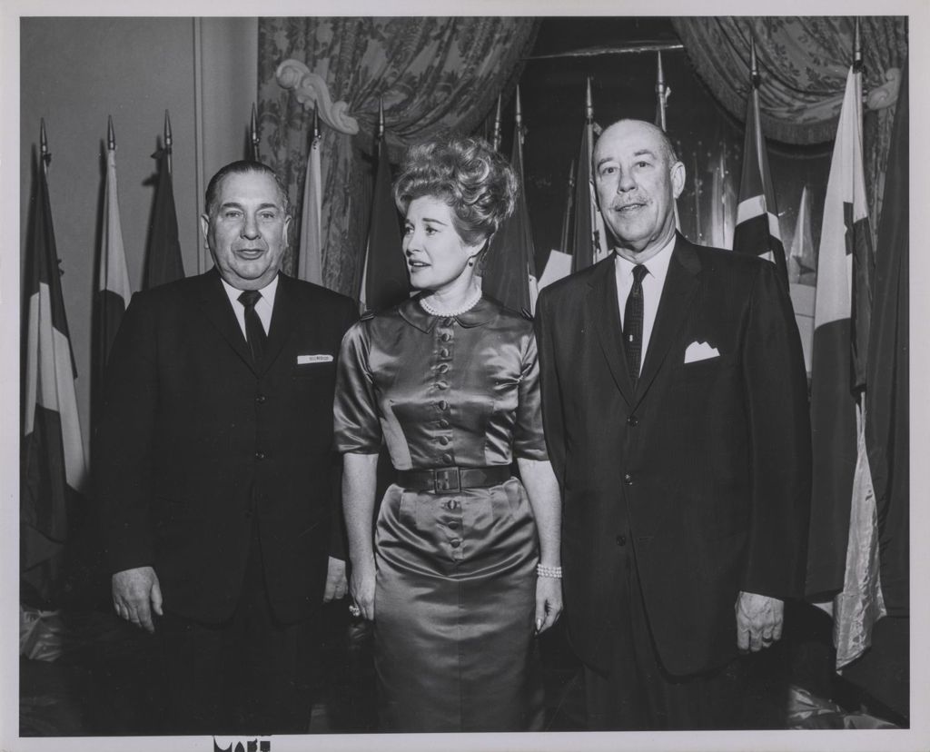 Consular Corps Reception, Richard J. Daley with a couple