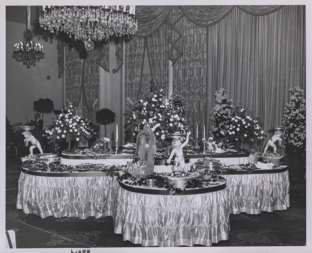 Miniature of Consular Corps Reception, buffet tables