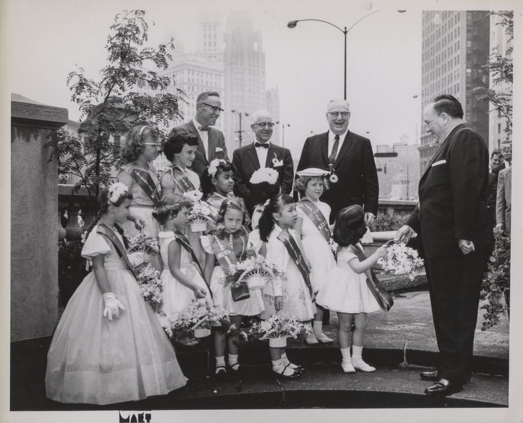 Richard J. Daley with a group of Little Misses