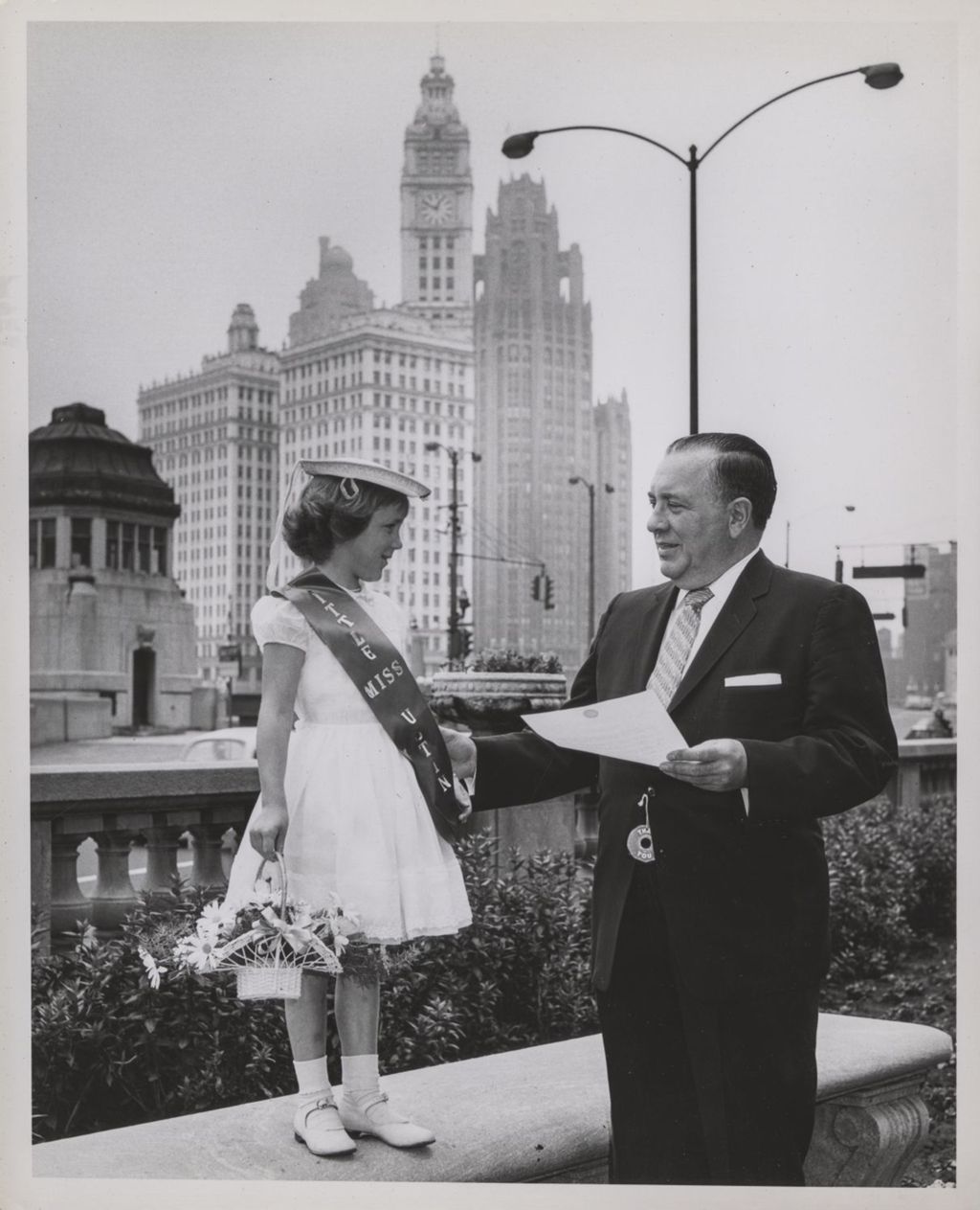 Miniature of Richard J. Daley with Little Miss Austin