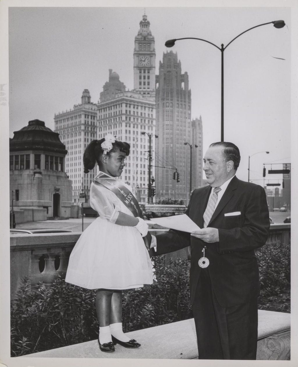 Richard J. Daley with Little Miss Woodlawn
