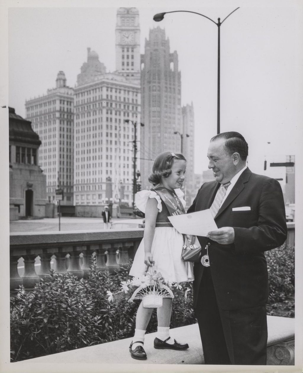 Miniature of Richard J. Daley with Little Miss Rogers Park