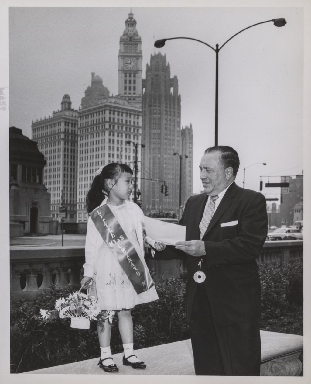 Miniature of Richard J. Daley with Little Miss Chinatown