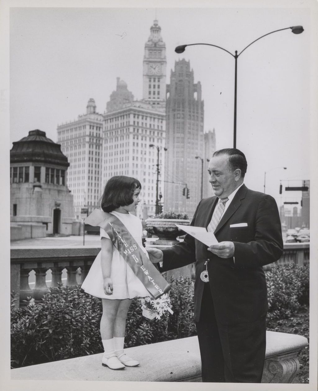 Richard J. Daley with Little Miss Edgewater