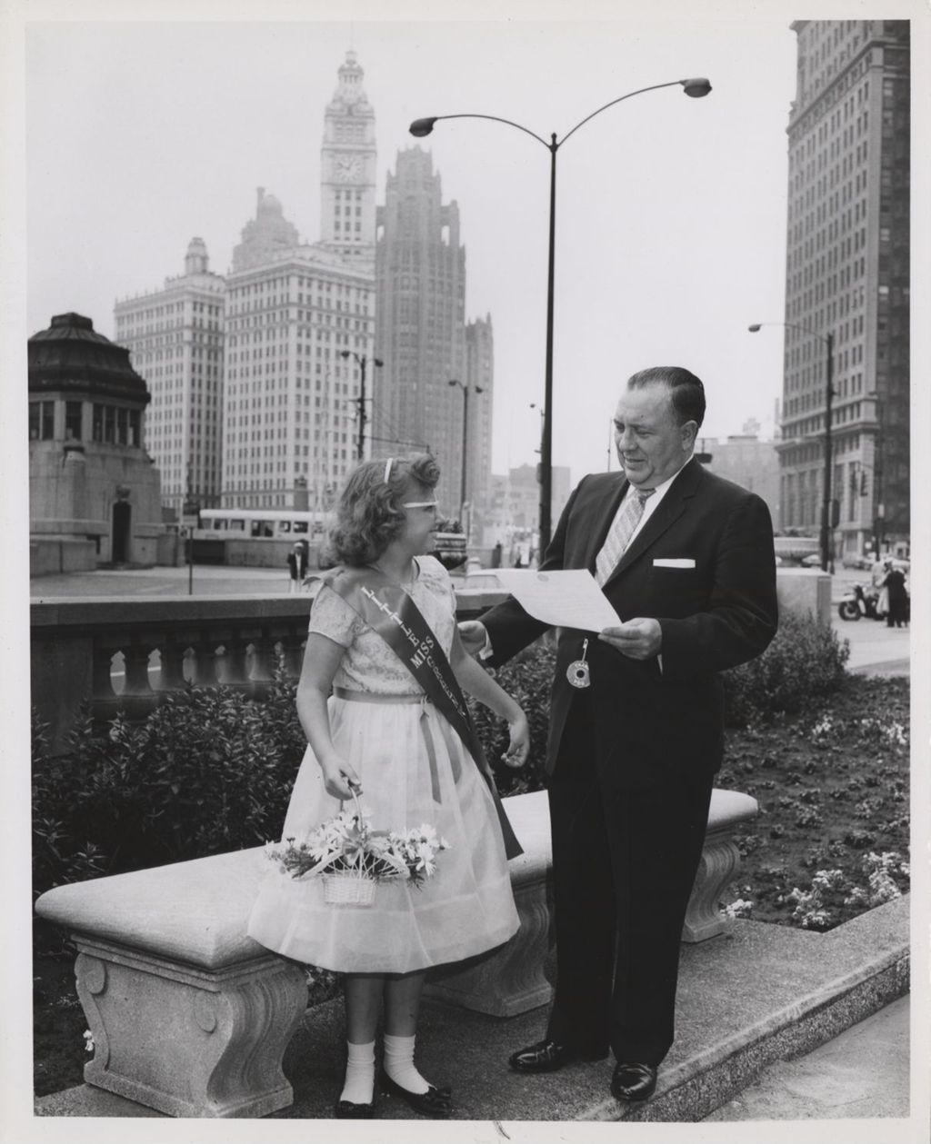 Richard J. Daley with Little Miss Greenwood