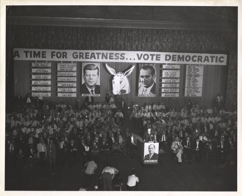Democratic presidential campaign event, Richard J. Daley speaking