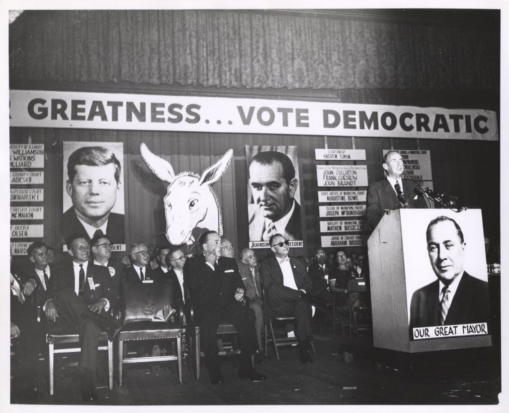 Miniature of Democratic presidential campaign event, speech by Adlai E. Stevenson II