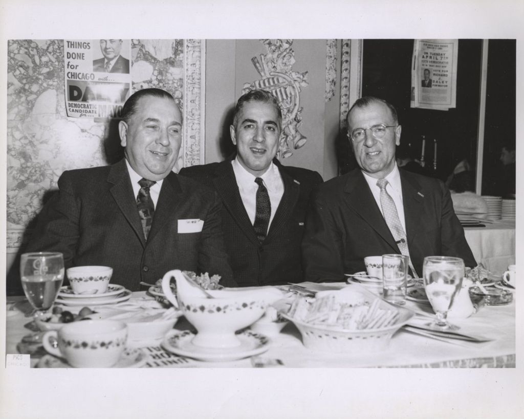 Richard J. Daley and Hellenic community members at a campaign re-election banquet