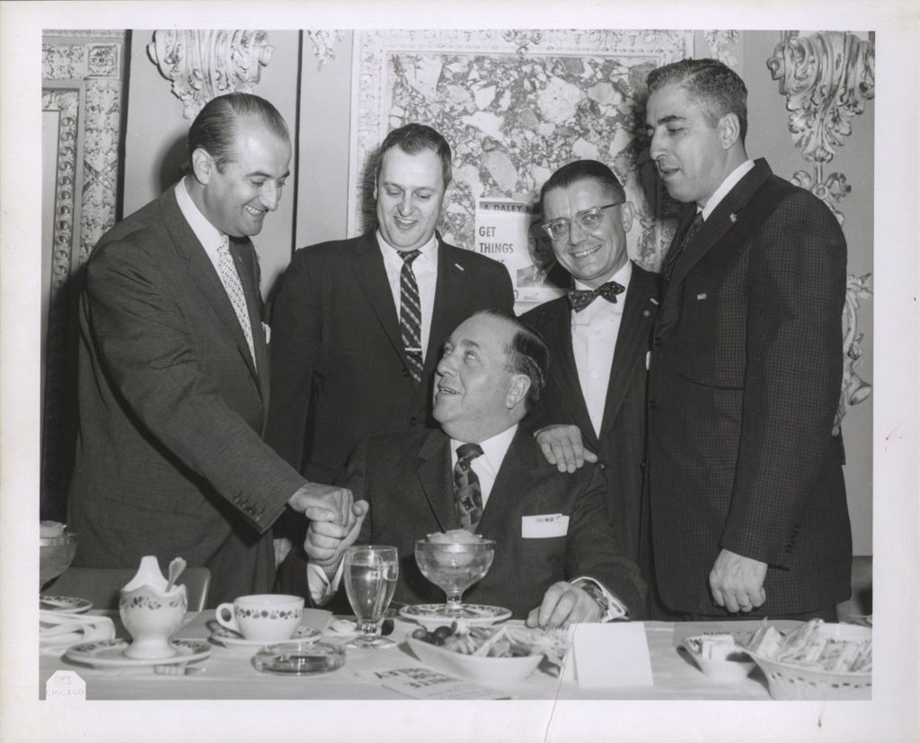Richard J. Daley and Hellenic community members at a campaign re-election banquet