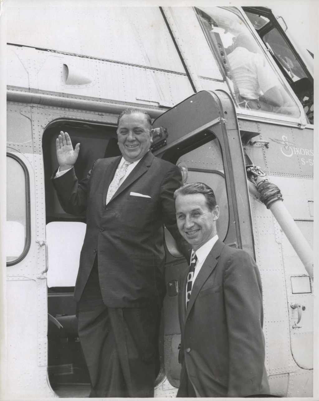 Miniature of Richard J. Daley and man entering a helicopter