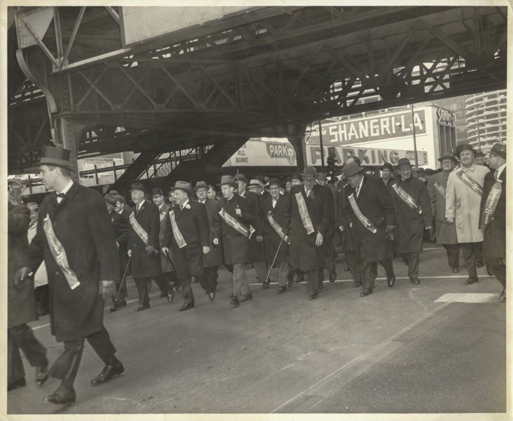 Miniature of St. Patrick's Day Parade, Bill Lee, Richard J. Daley and others marching
