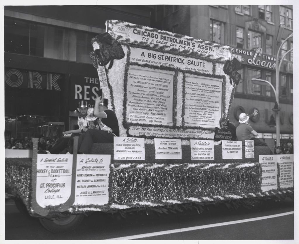 Miniature of St. Patrick's Day Parade, Chicago Patrolmen's Association float