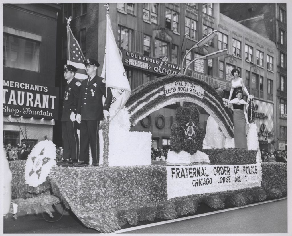 Miniature of St. Patrick's Day Parade, Fraternal Order of Police float