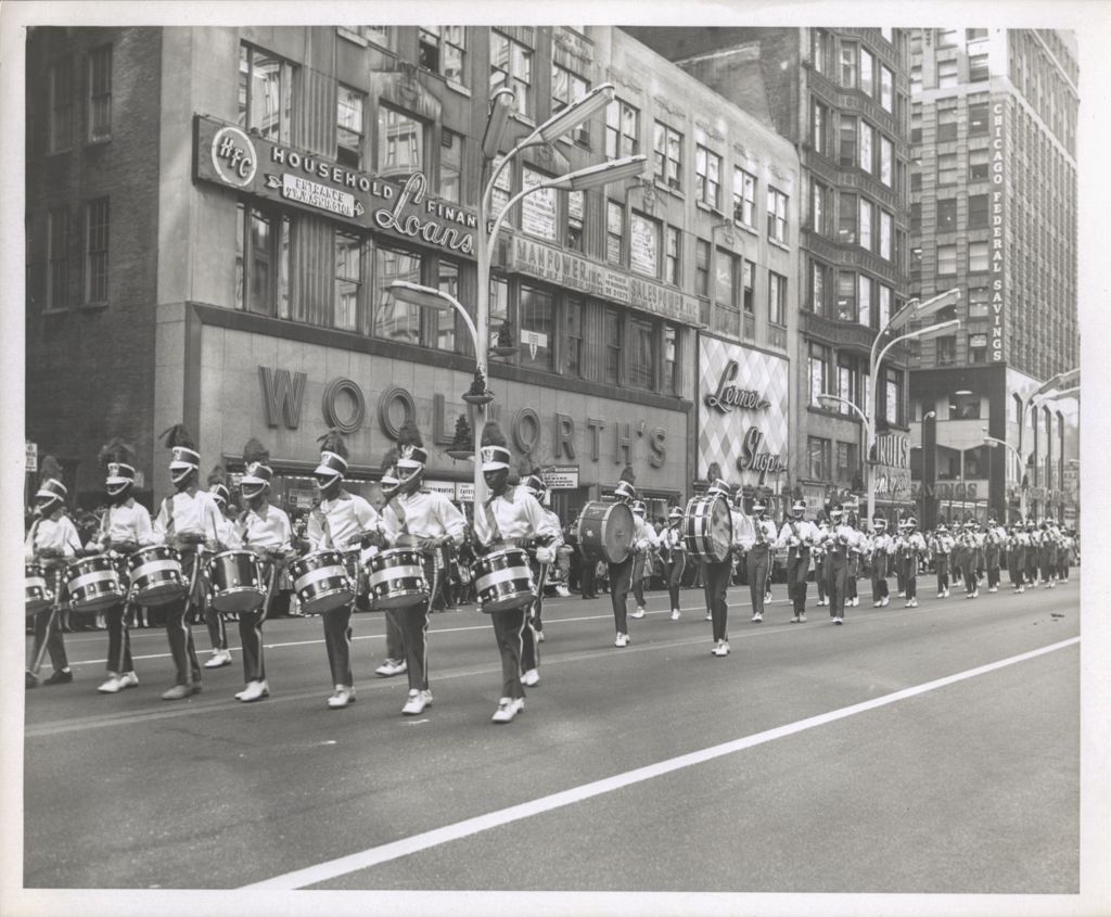 Miniature of St. Patrick's Day Parade, marching band with feather-topped hats