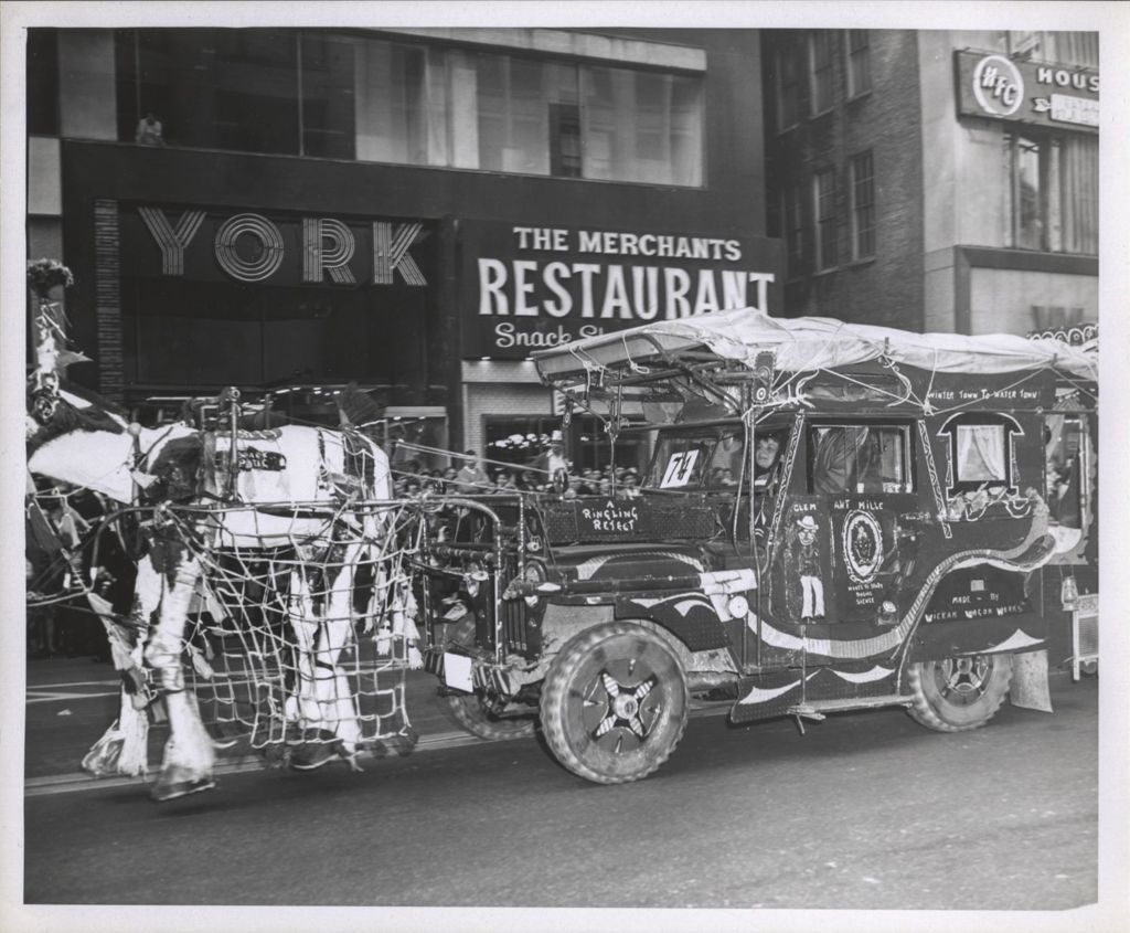 Miniature of St. Patrick's Day Parade, "Wickham Wagon Works" parade car