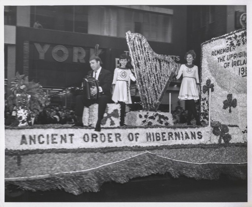 Miniature of St. Patrick's Day Parade, Ancient Order of Hibernians float