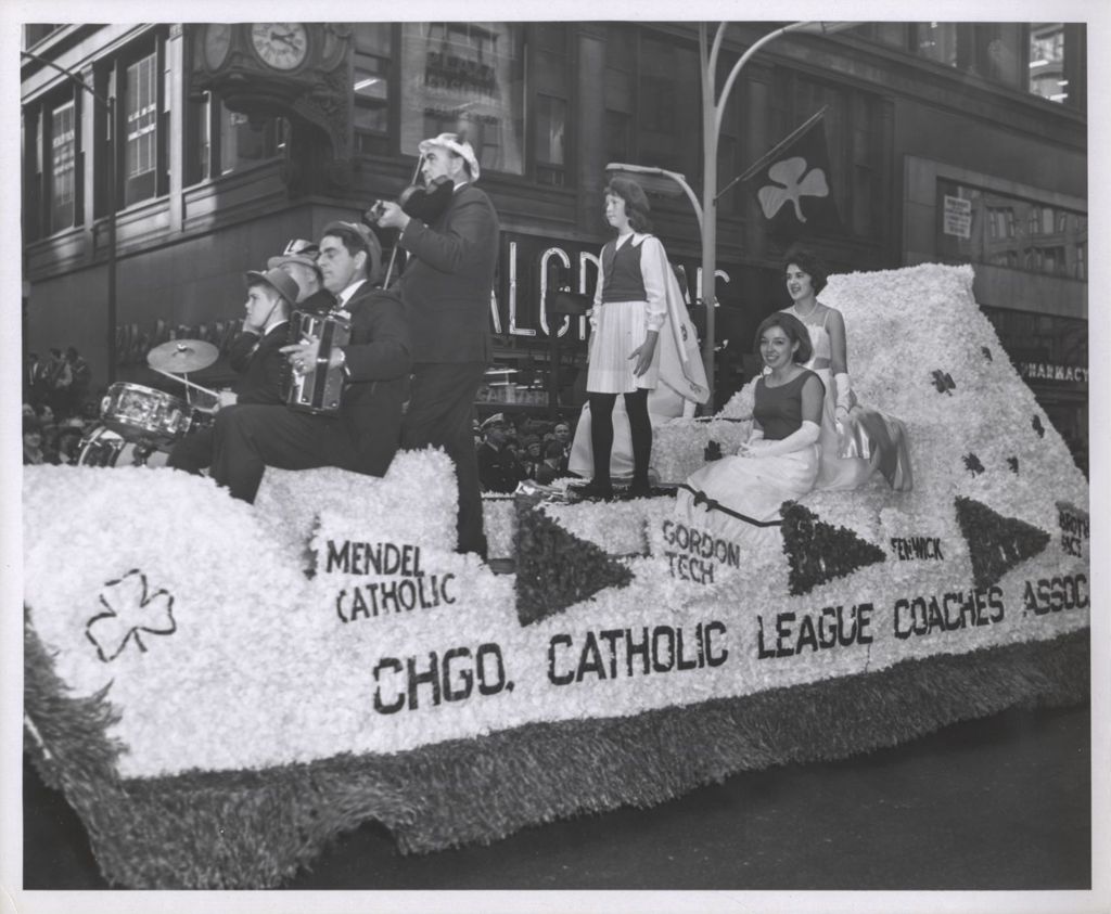 Miniature of St. Patrick's Day Parade, Chicago Catholic League Coaches Association float