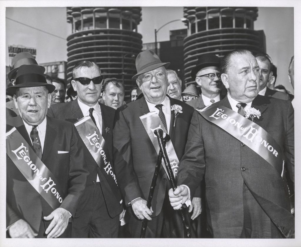 Miniature of Saint Patrick's Day Events, Richard J. Daley and others prepare to march in the St. Patrick's Day Parade