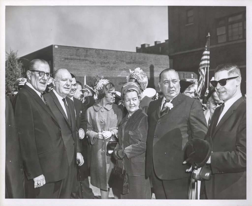 Saint Patrick's Day Events, Eleanor and Richard J. Daley outside Old St. Patrick's Church