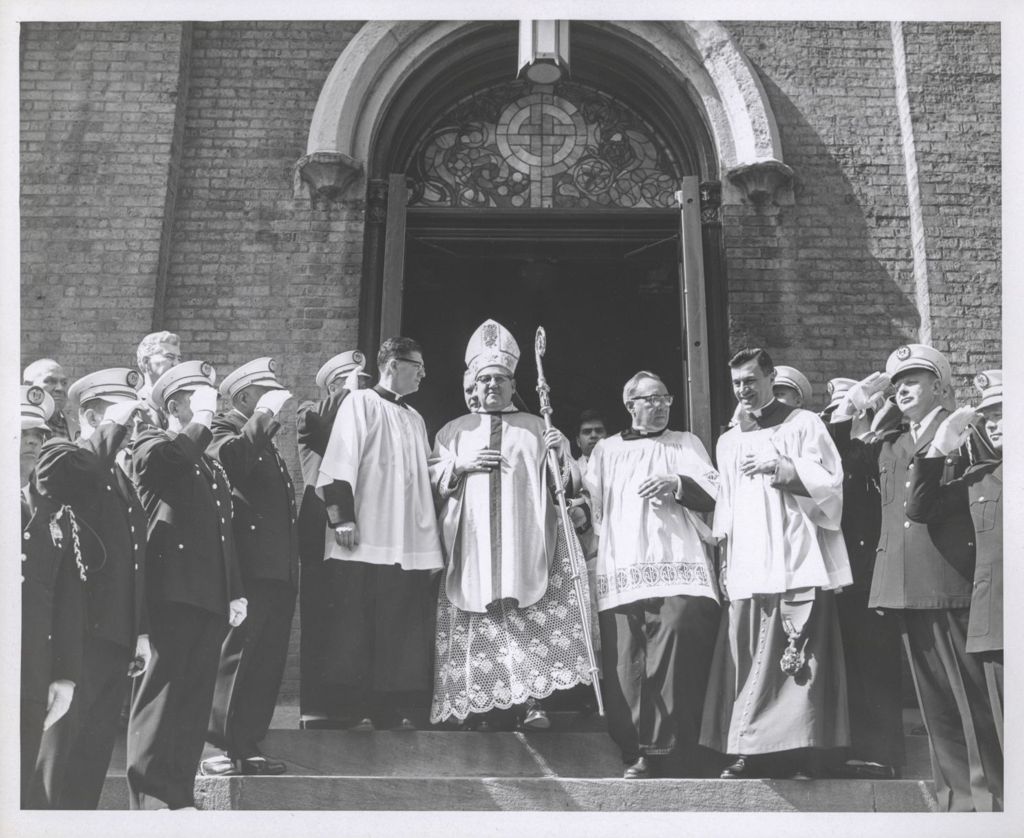 Miniature of Saint Patrick's Day Events, Cardinal John Cody leaving Old St. Patrick's Church