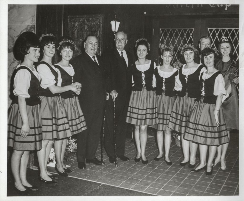Saint Patrick's Day Events, Richard J. Daley and guest with Irish dancers