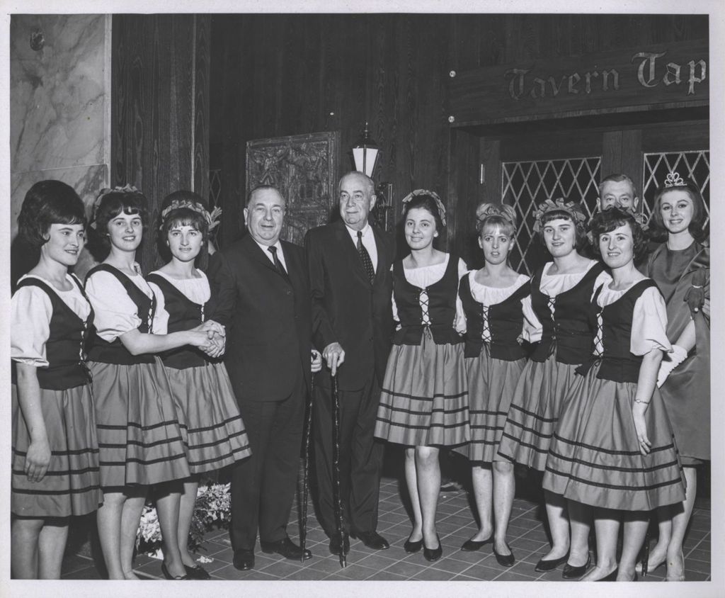 Saint Patrick's Day Events, Richard J. Daley and guest with Irish dancers