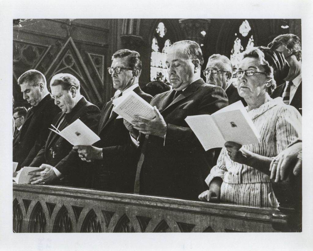 Otto Kerner and Richard J. Daley at a church service