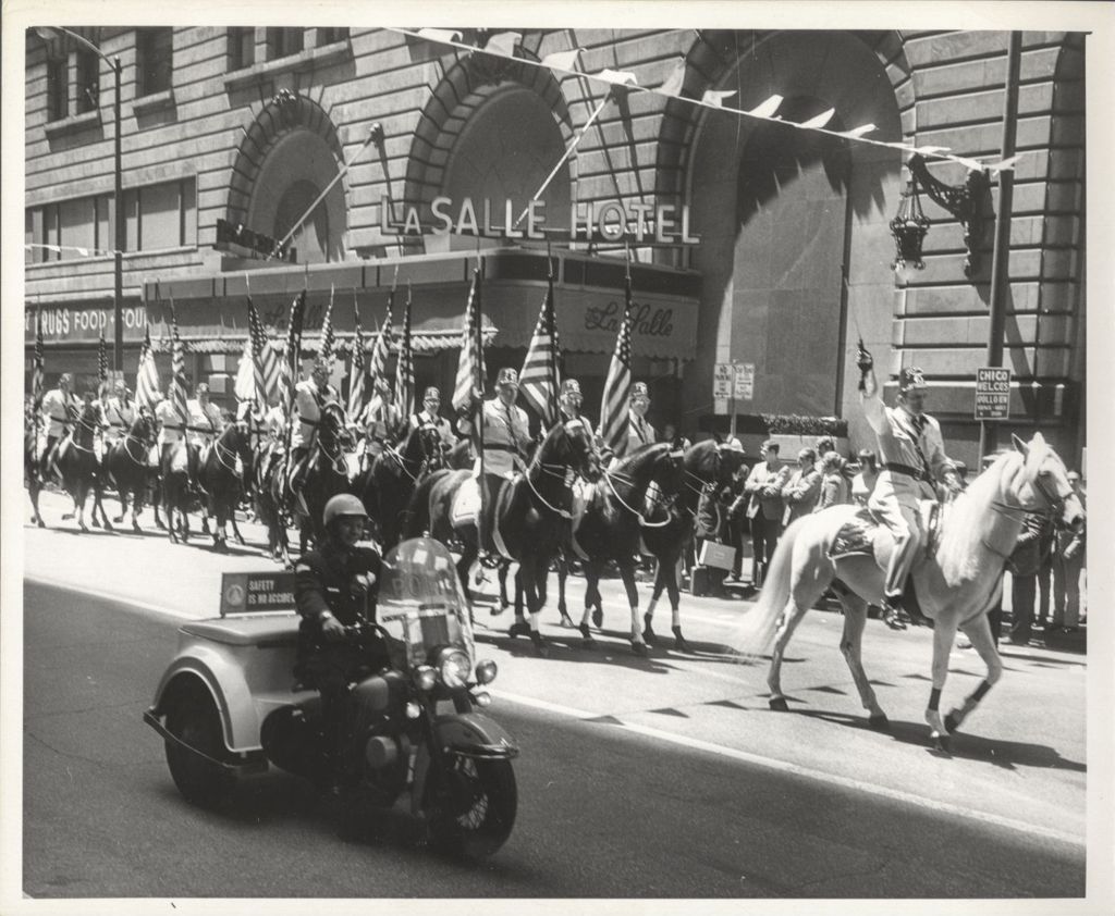 Shriners on horseback in a parade