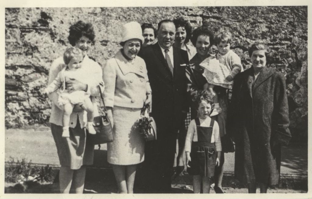 Miniature of Richard J. and Eleanor Daley with group in Waterford, Ireland