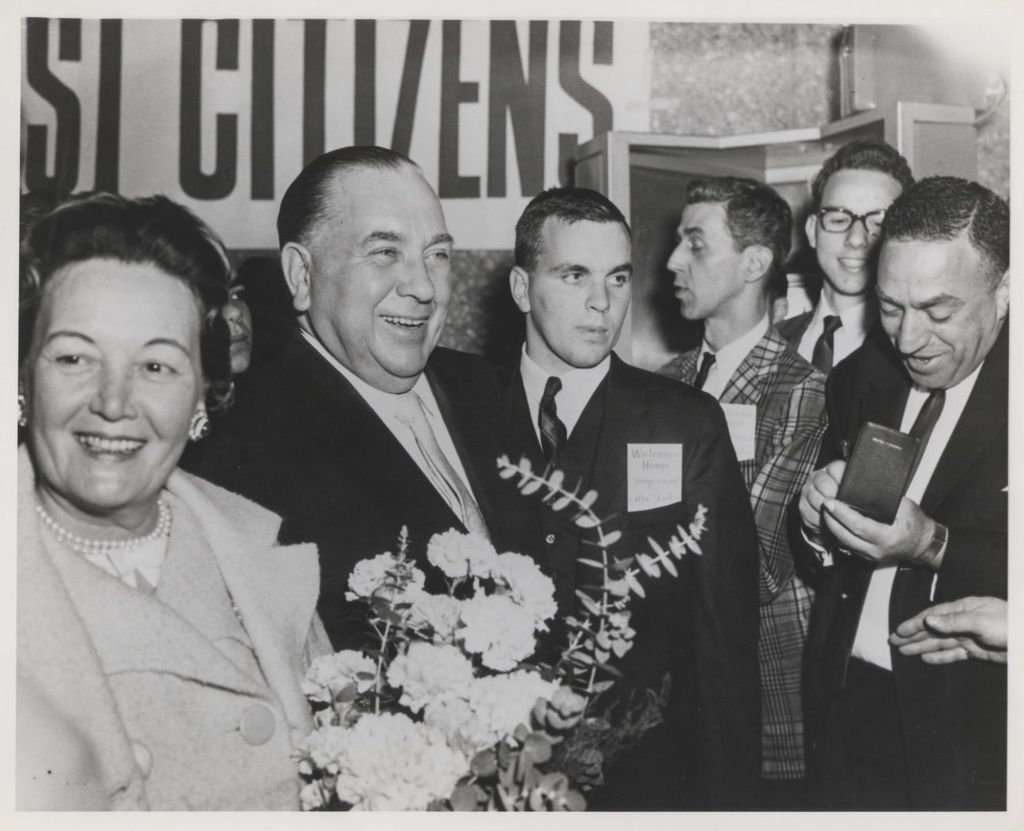 Eleanor and Richard J. Daley at a Welcome Home event