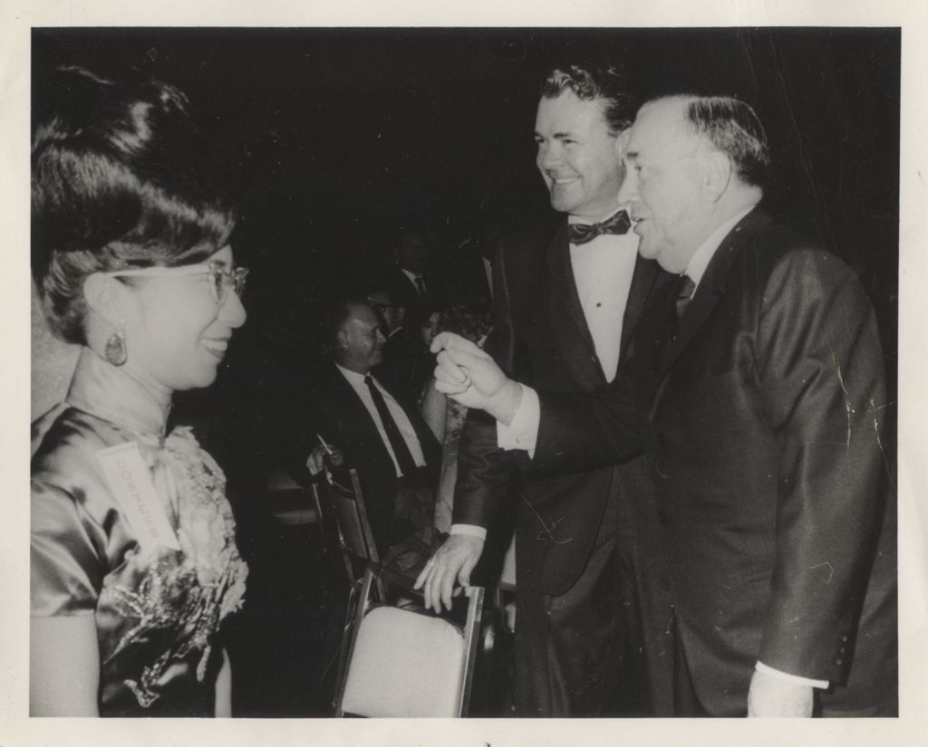 Richard J. Daley and a man at a music event