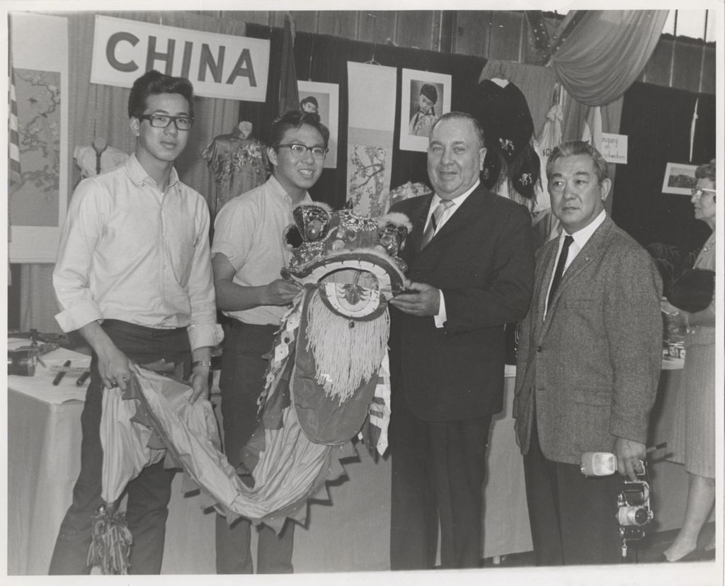 Richard J. Daley at the China booth at a Folk Fair