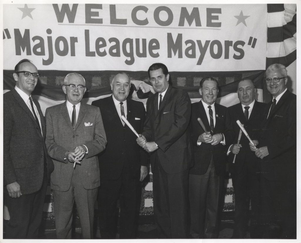 Miniature of Richard J. Daley with a group of visiting mayors