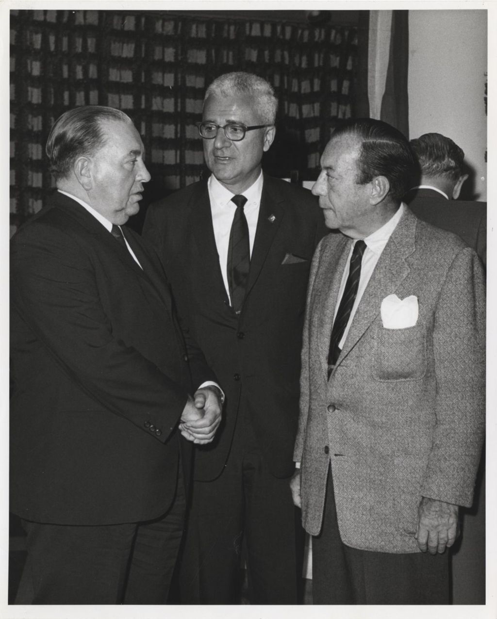 Miniature of Richard J. Daley with visiting mayors