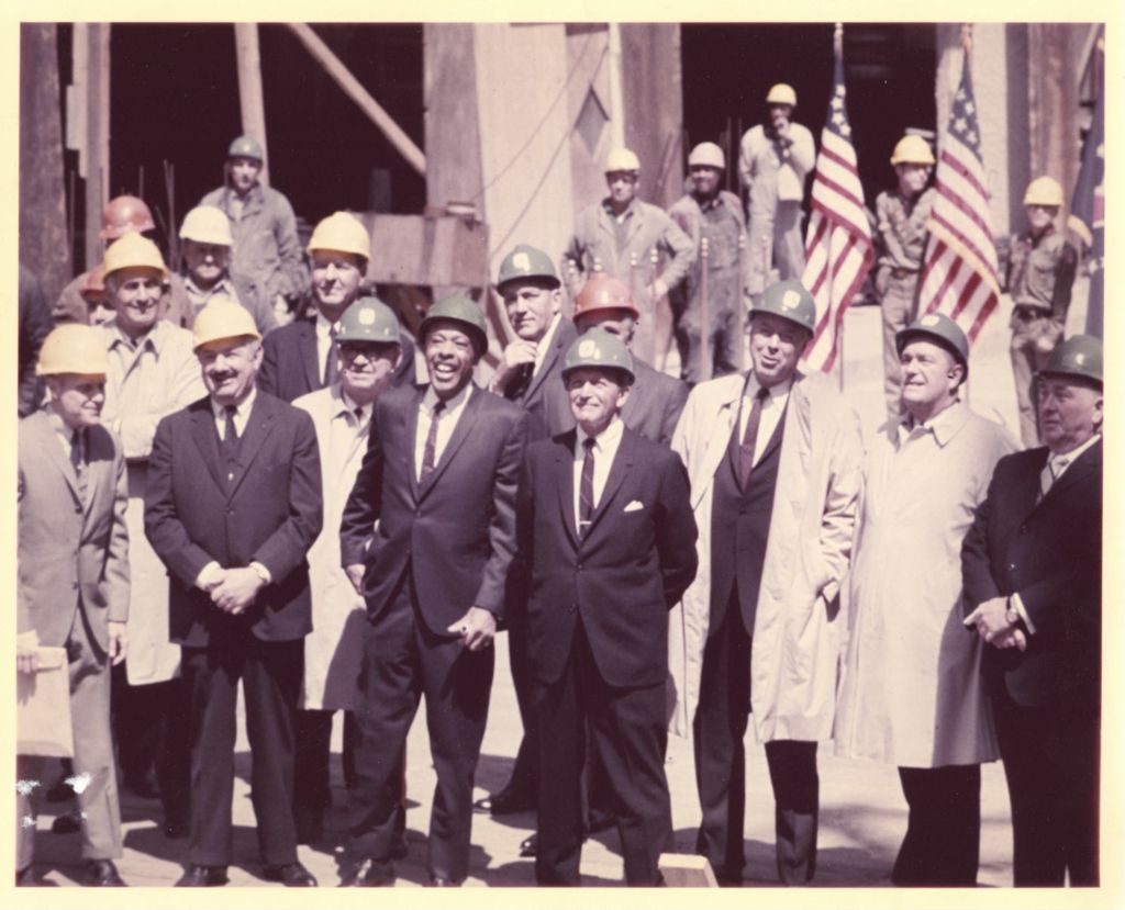 Miniature of Richard J. Daley and others at a building construction event