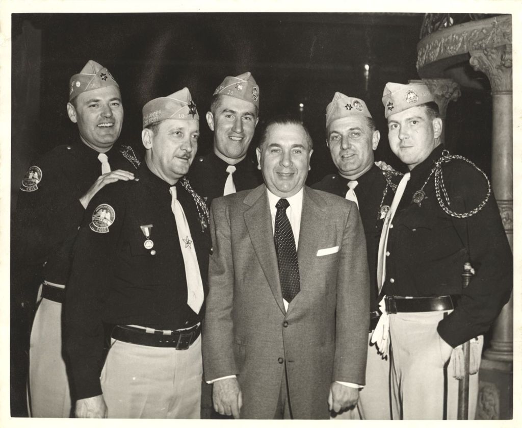 Miniature of Richard J. Daley with a group of veterans