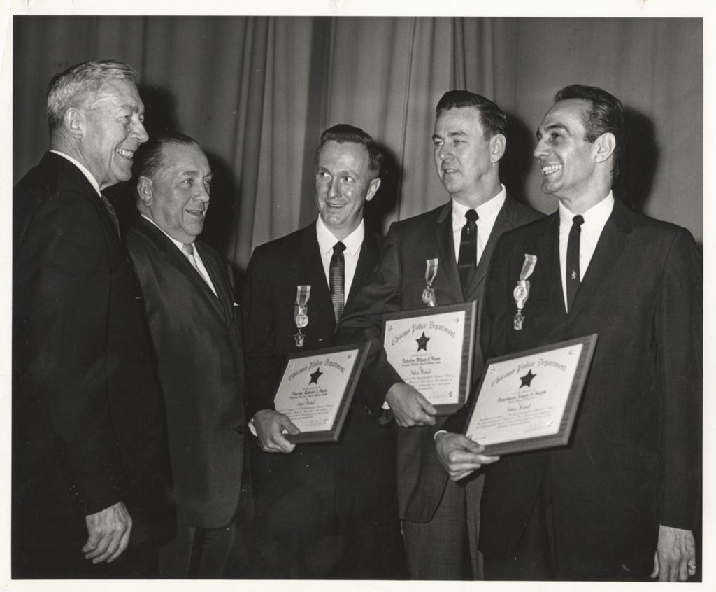 Miniature of Richard J. Daley presents awards to Chicago Police officers