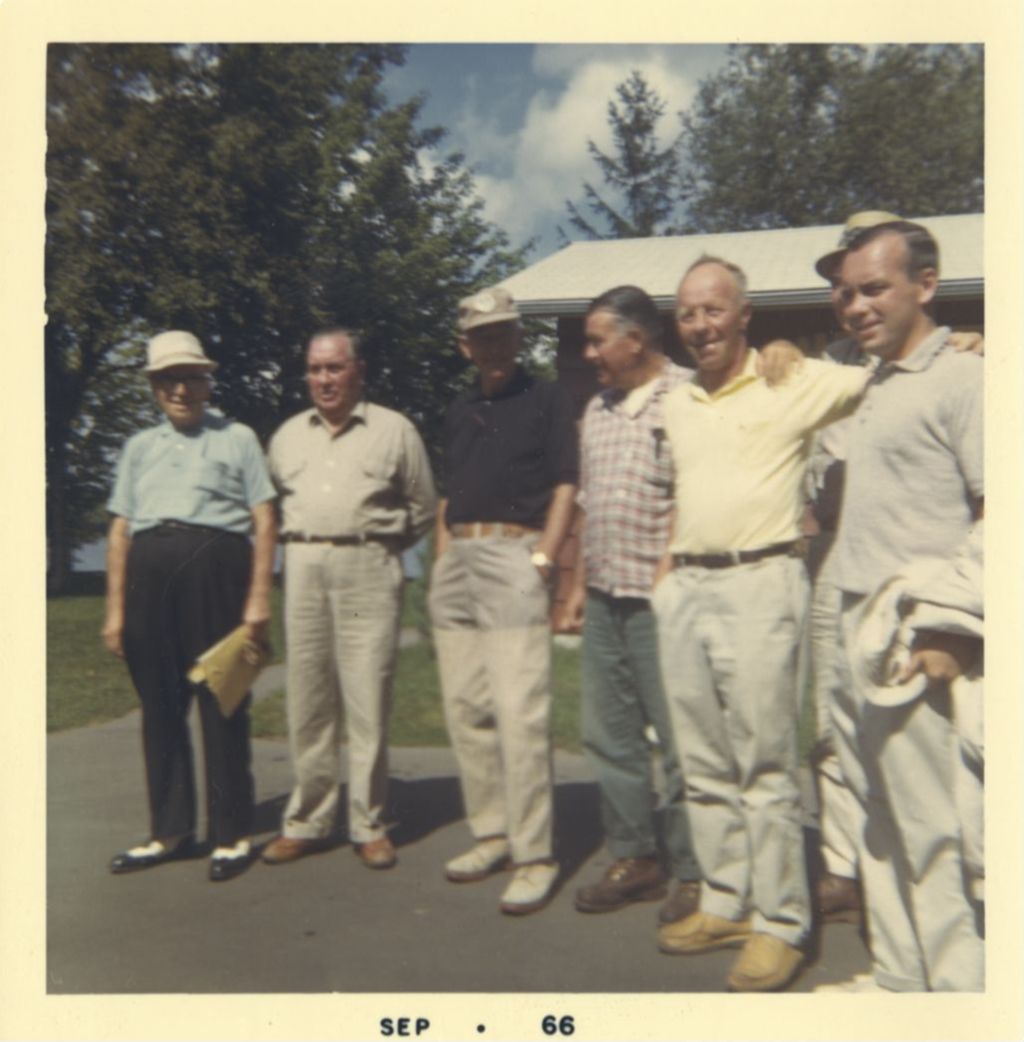 Richard J. Daley with a group on a fishing trip